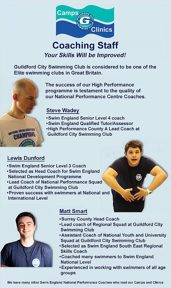 new coaches 2020 Guildford City Swimming Club